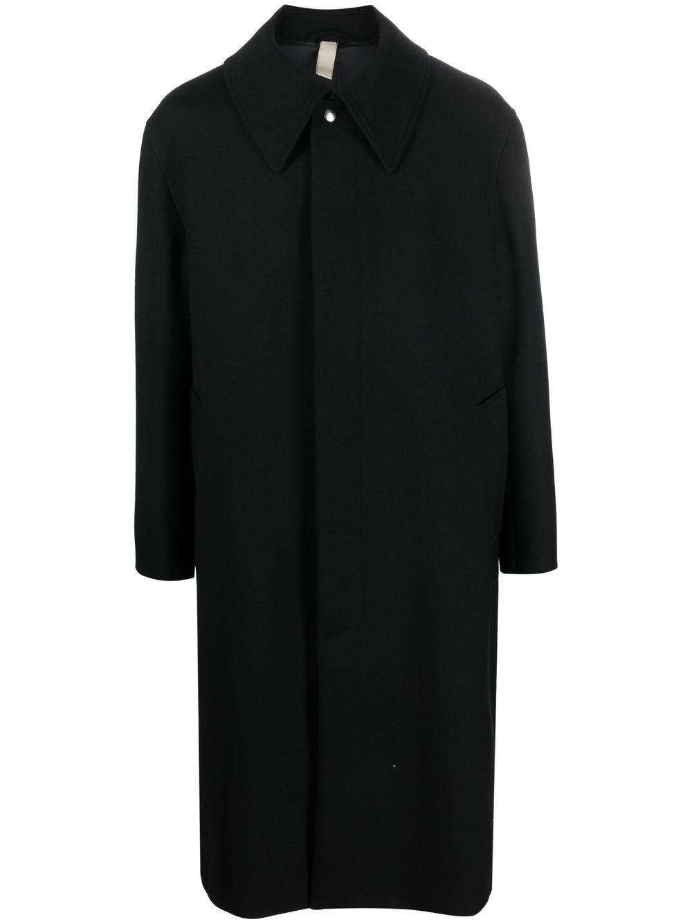 Long-sleeve button-fastening coat