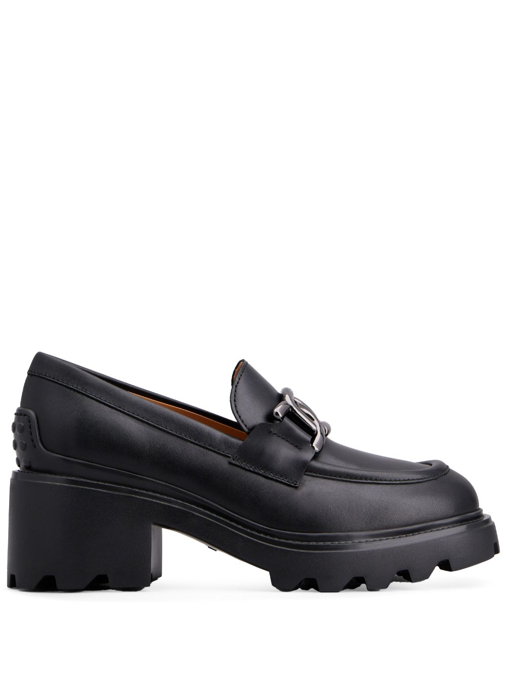 Logo-buckle leather loafers