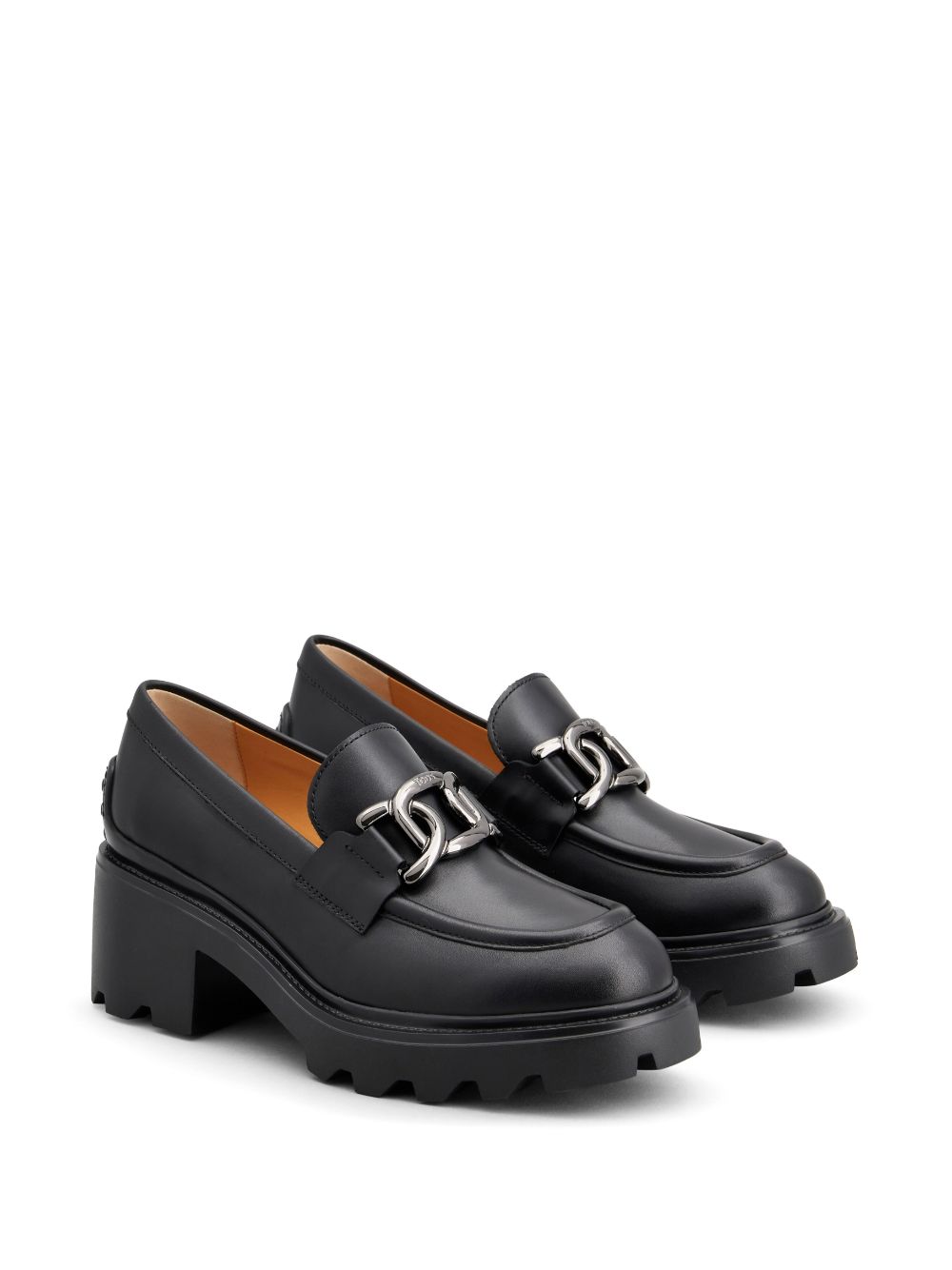 Logo-buckle leather loafers