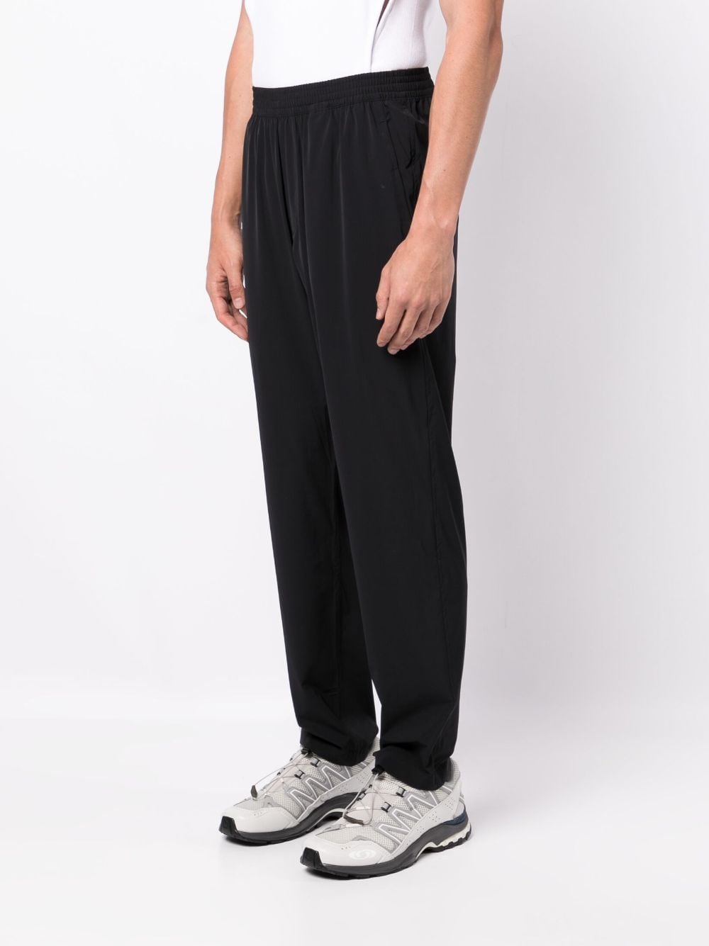 Logo-patch elasticated-waist trousers