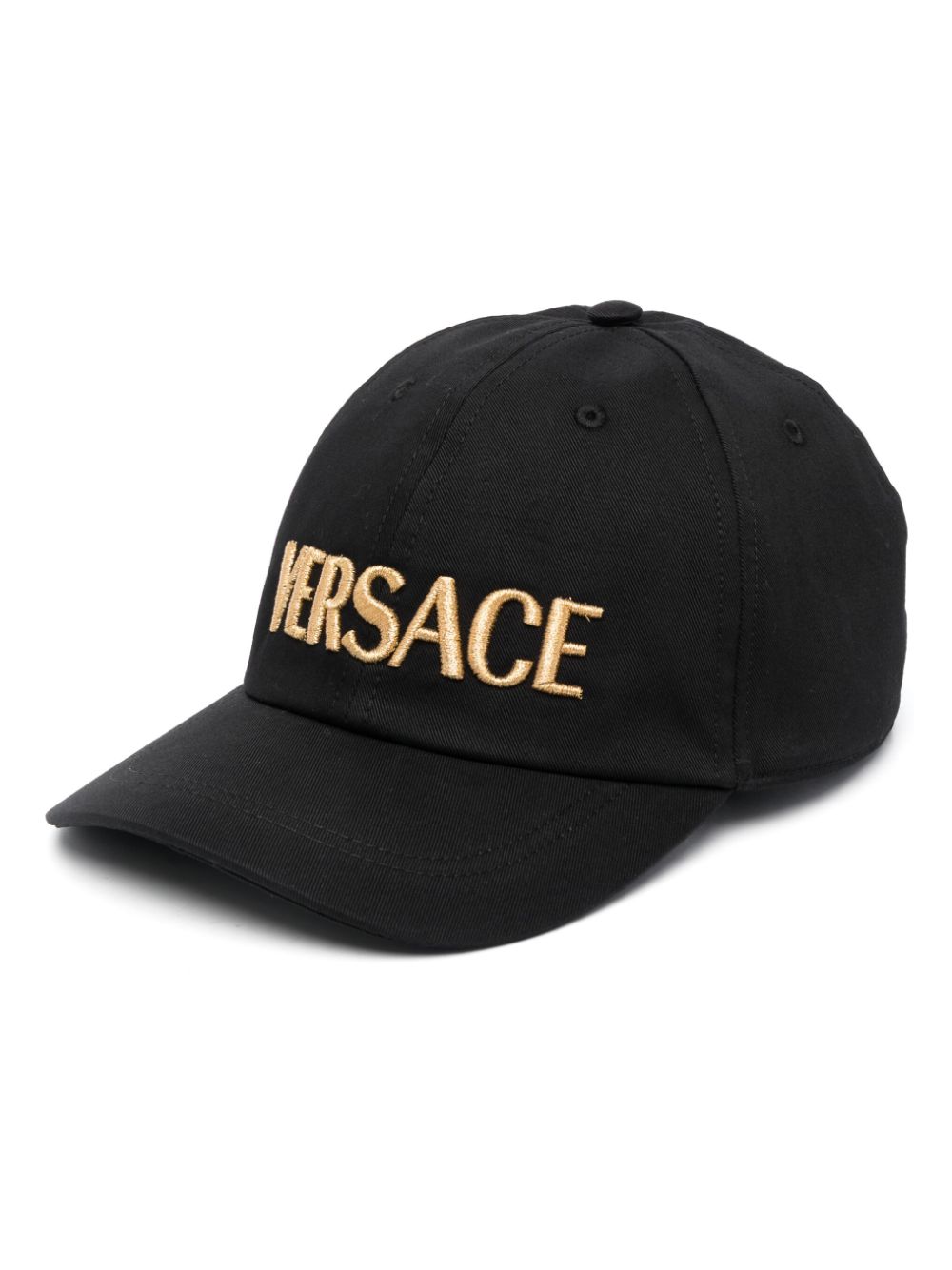 Embroidered-logo six-panel cap