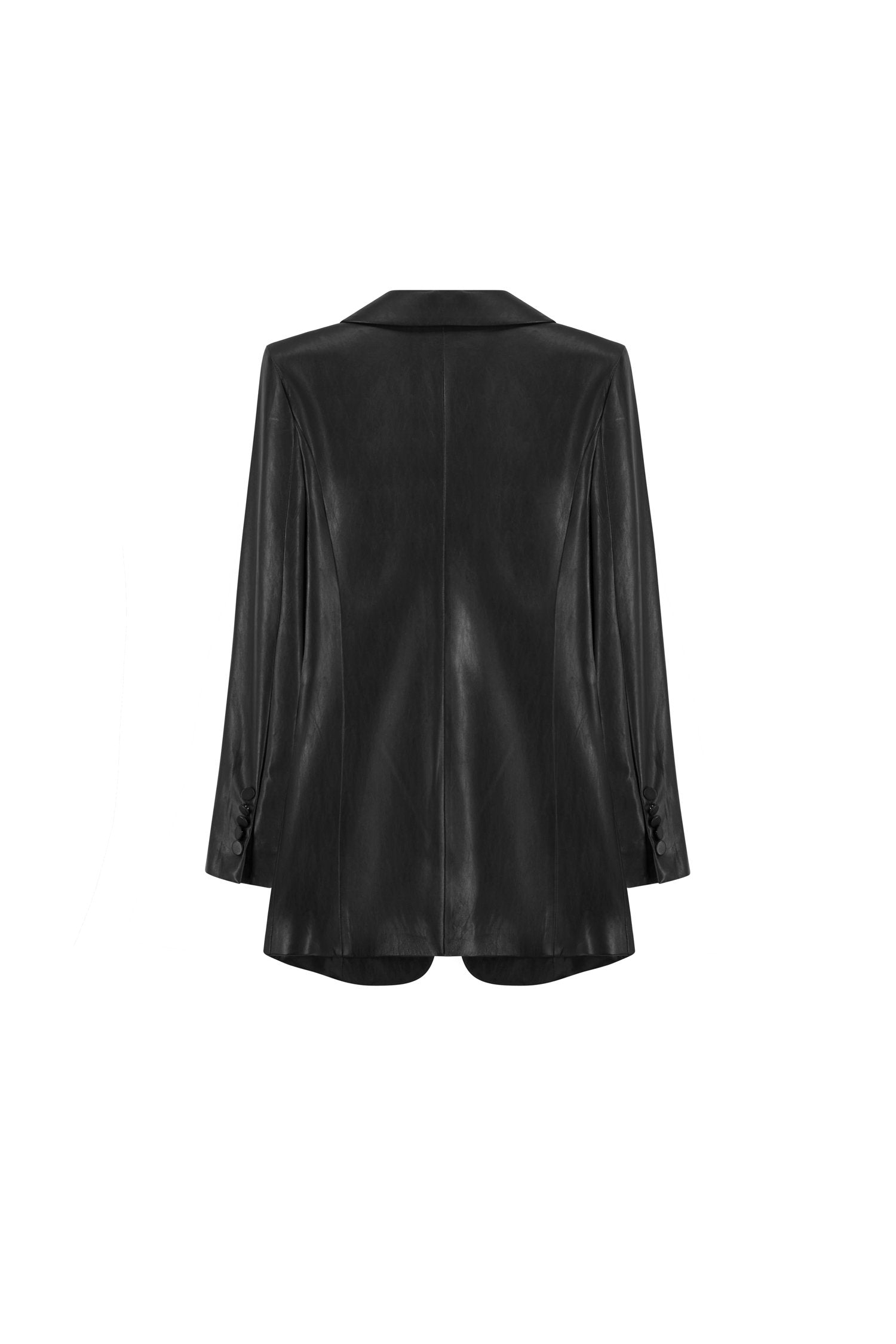 Faux leather black blazer