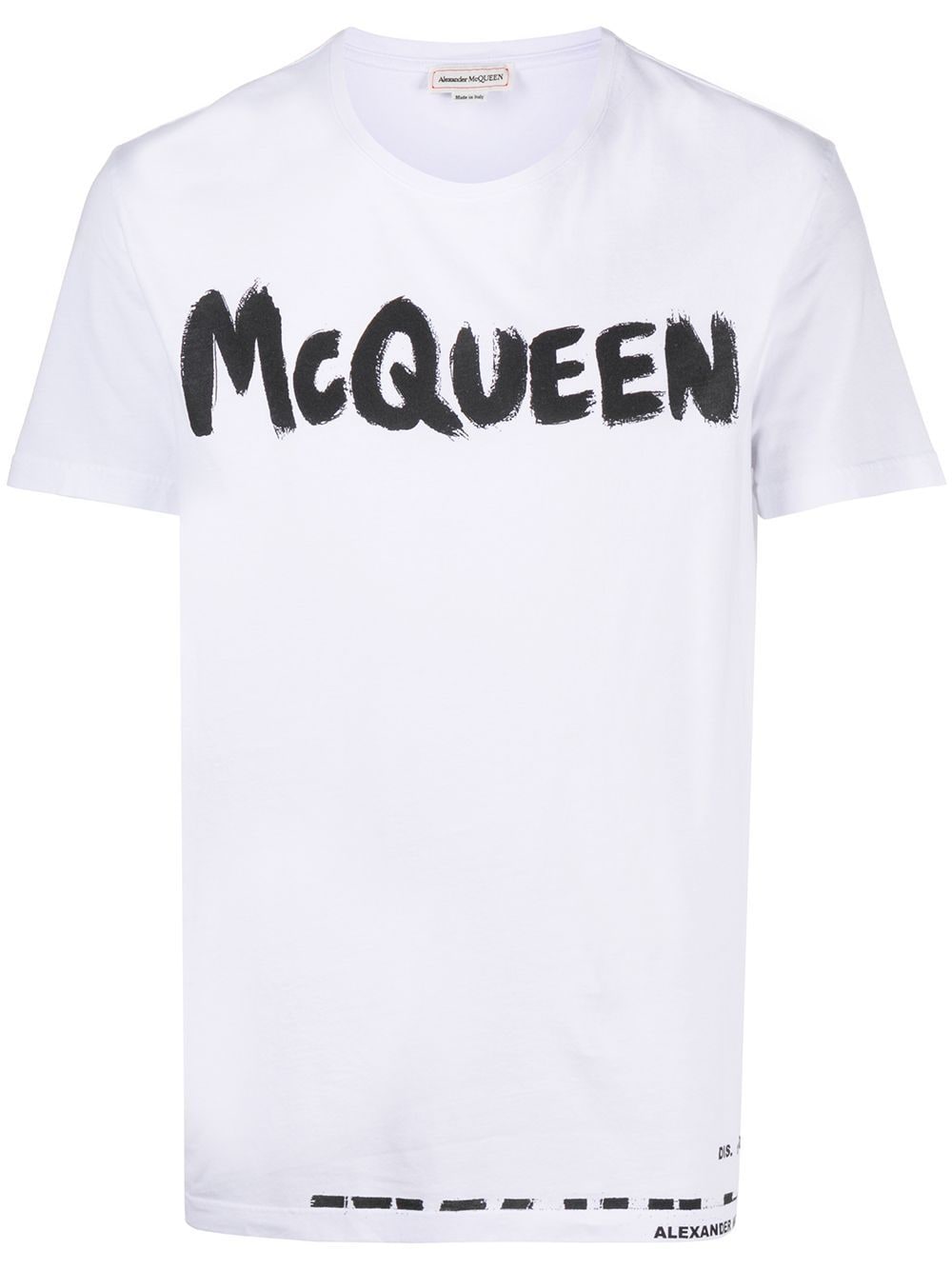 T-shirt in cotone bianco McQueen Graffiti