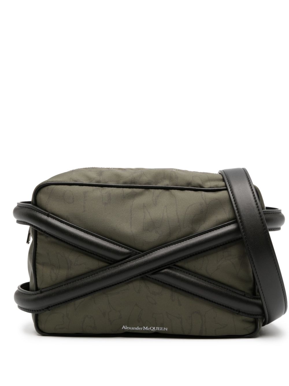 Panelled-leather gabardine bag<BR/><BR/><BR/>
