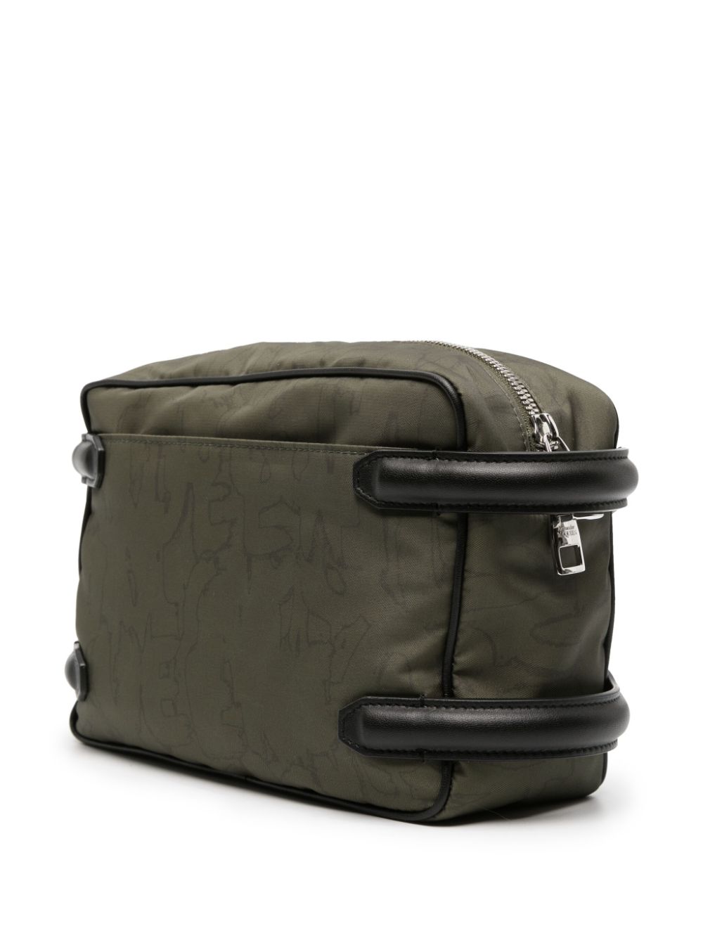 Panelled-leather gabardine bag<BR/><BR/><BR/>