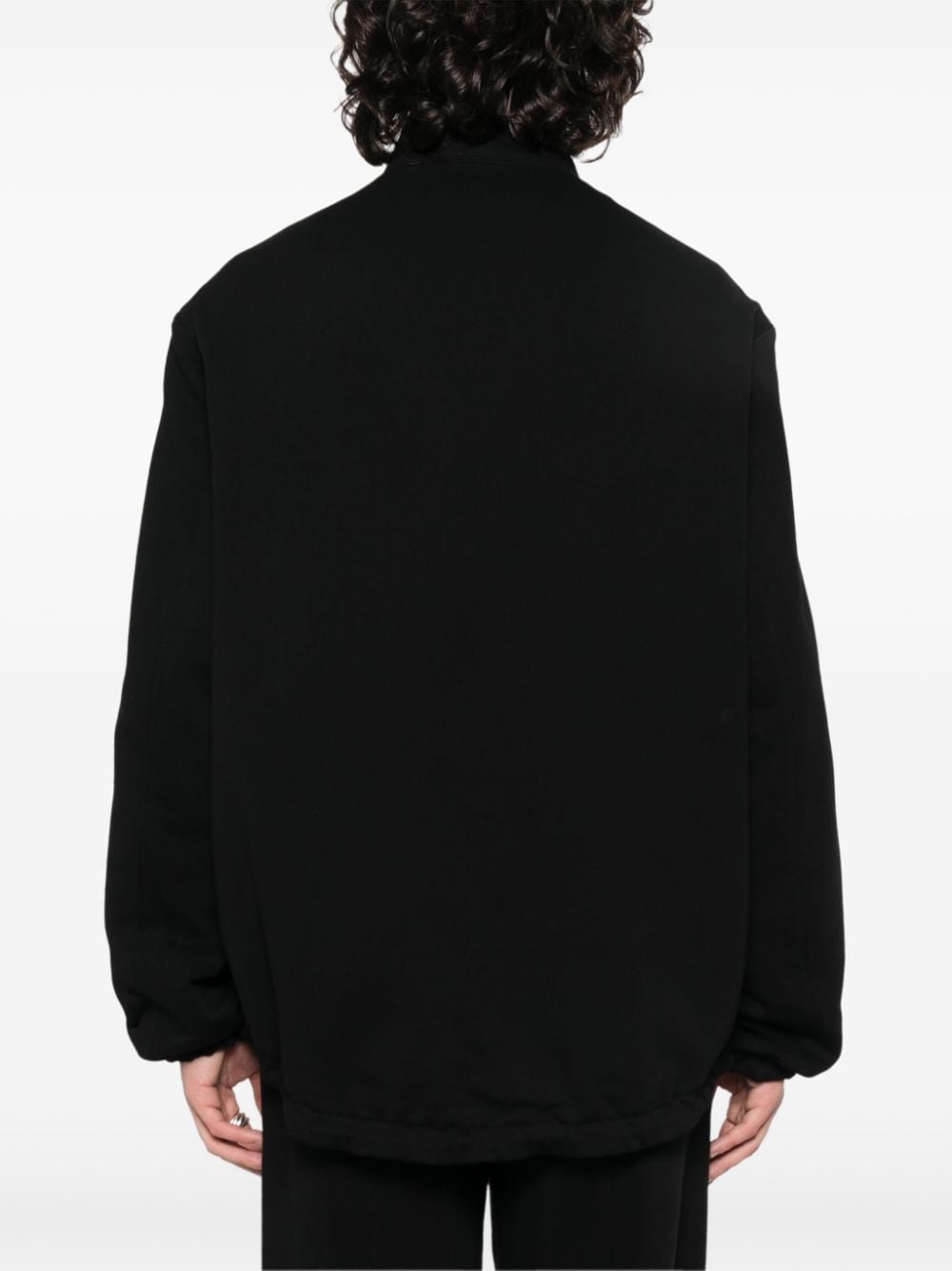 Black/khaki cotton jersey texture jacket