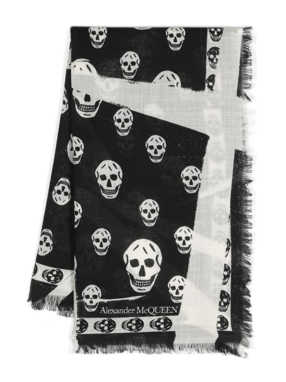 Skull-print wool scarf<BR/><BR/><BR/>