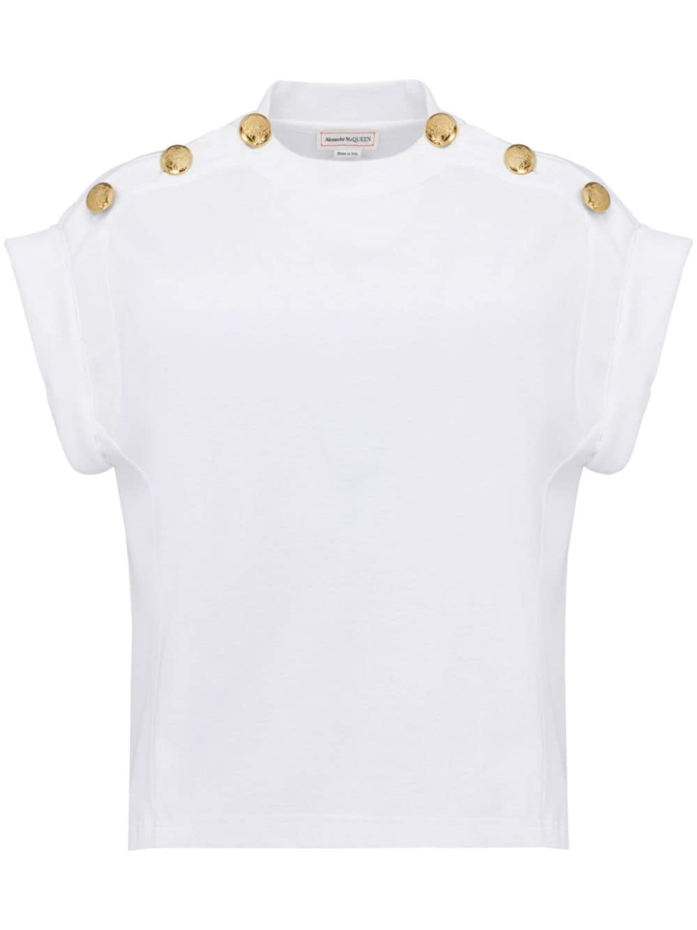 Seal button-embellished T-shirt<BR/><BR/><BR/>