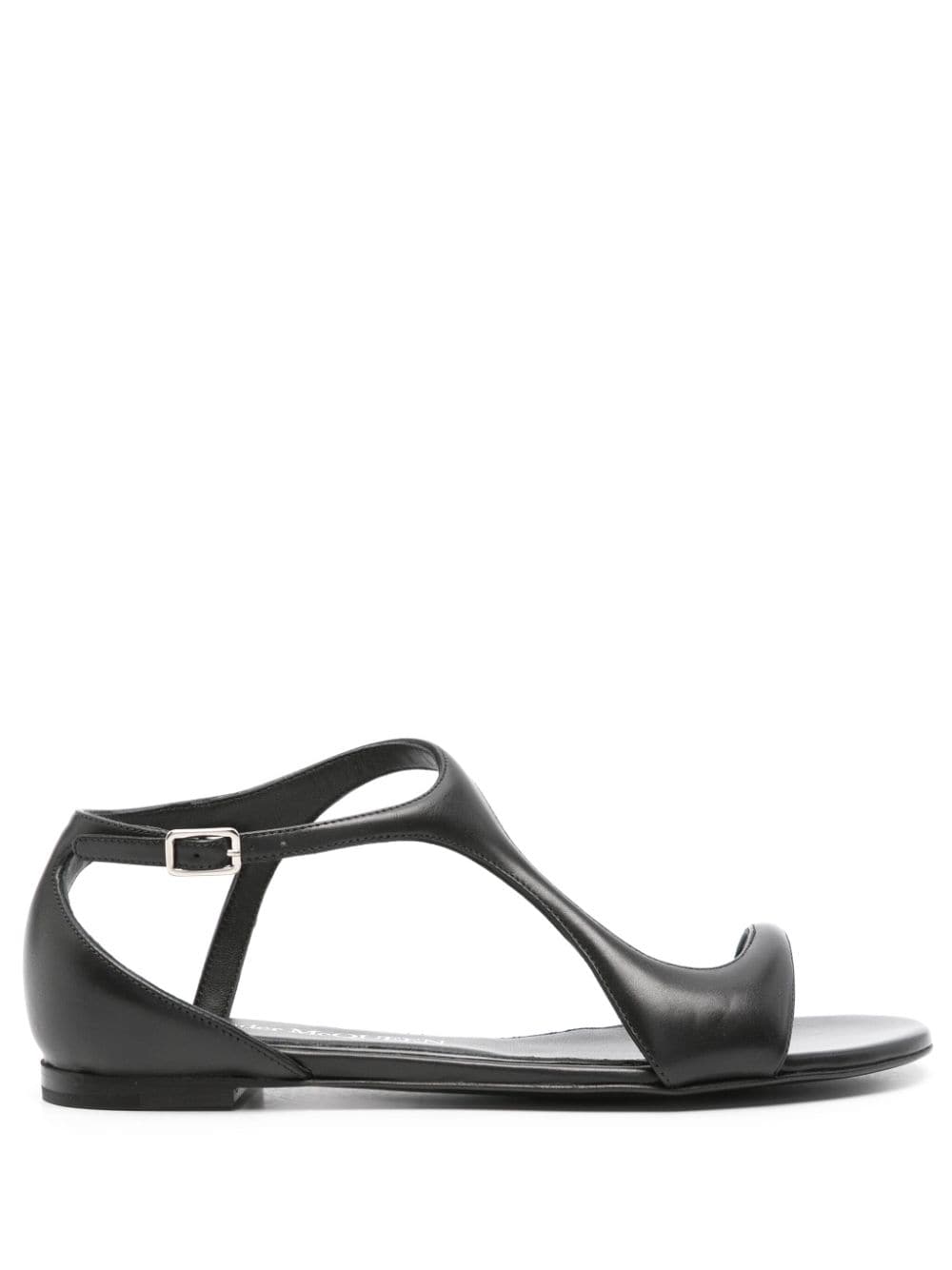 Leather flat sandals<BR/>