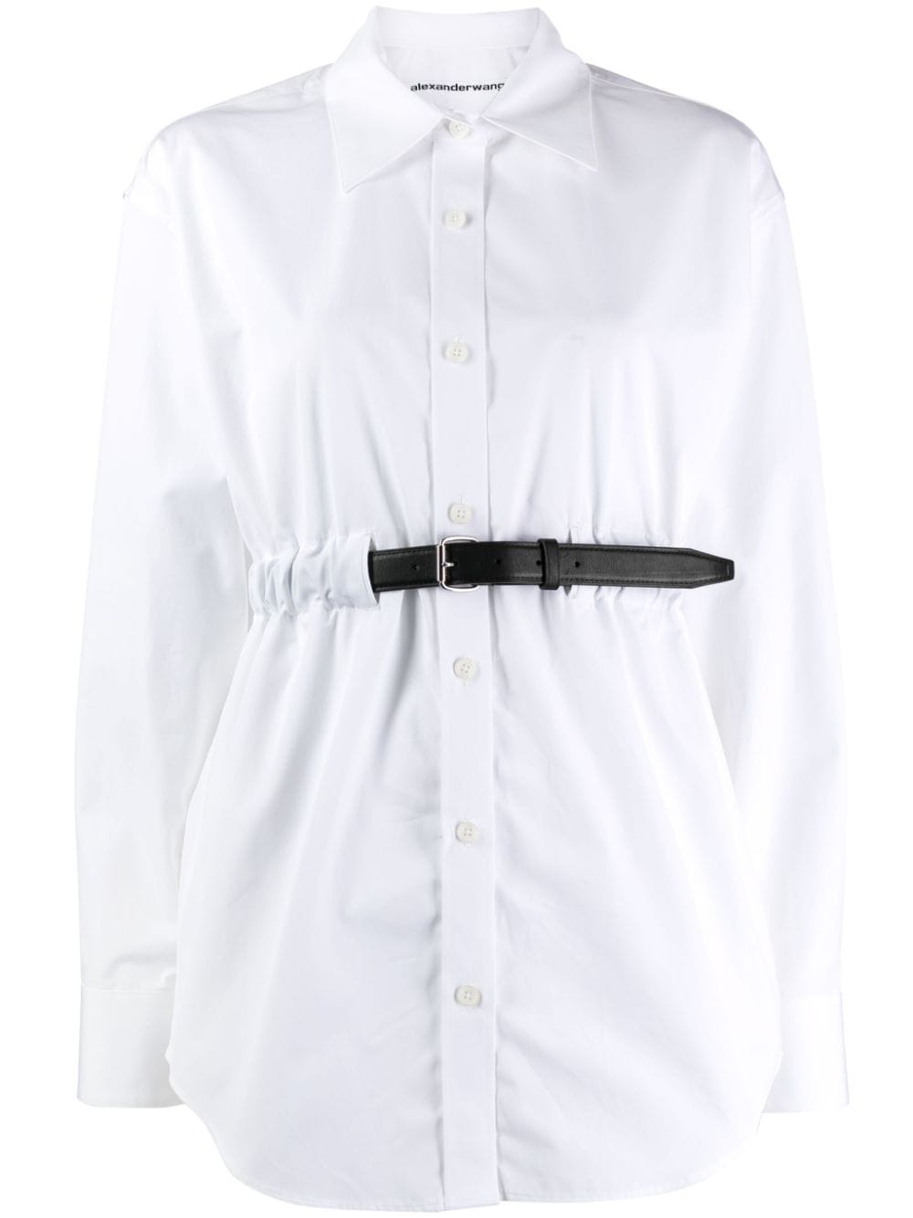 Belted cotton tunic shirt<BR/><BR/><BR/>