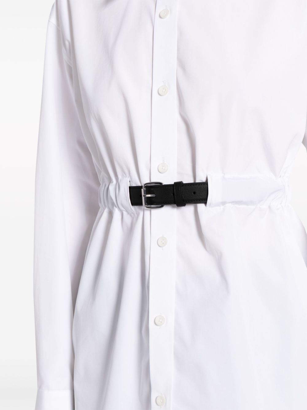 Belted cotton tunic shirt<BR/><BR/><BR/>