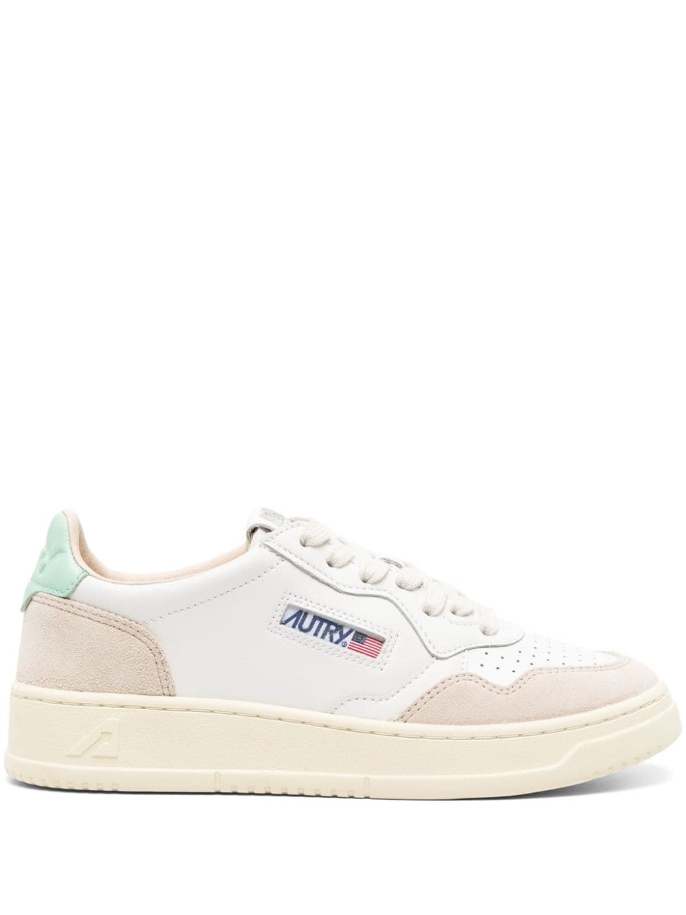 AUTRY AULWLS67LEAT/SUEDE WHT/MISTGRN