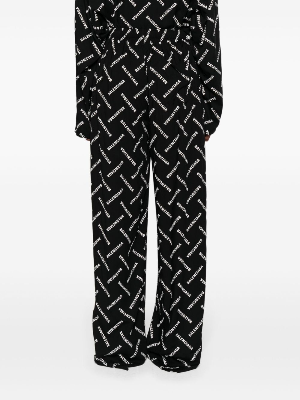 Logo print poplin trousers