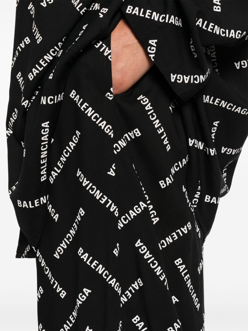 Logo print poplin trousers