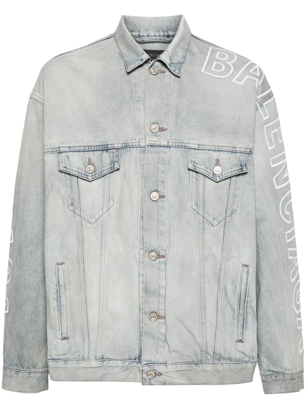 Logo-embroidered denim jacket<BR/><BR/><BR/>