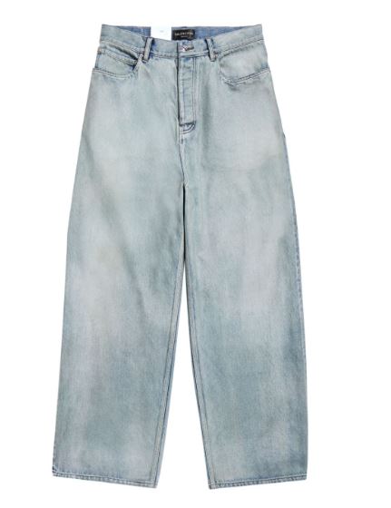 Jeans in denim di cotone azzurro