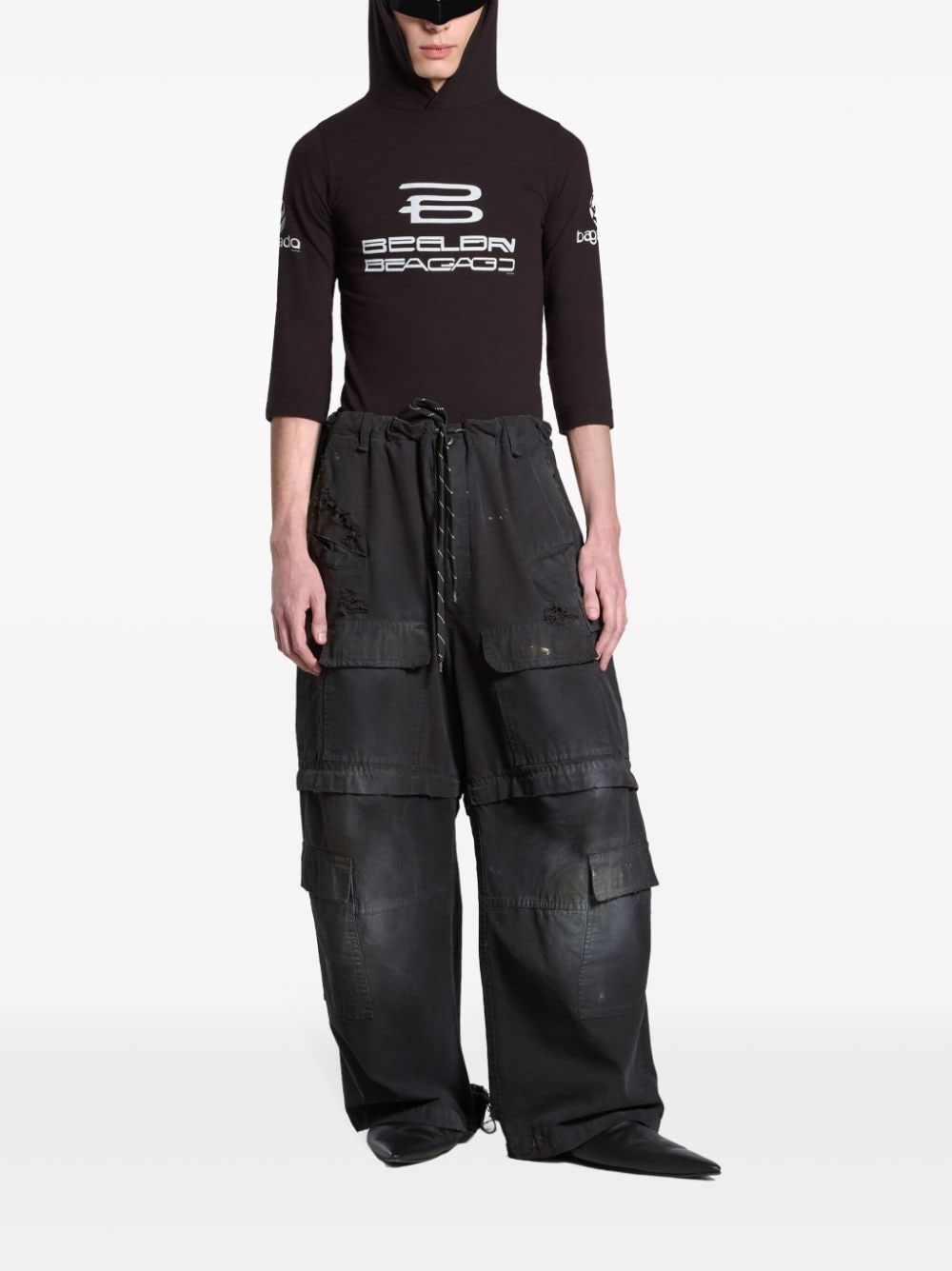 Large Cargo faded cotton trousers<BR/><BR/><BR/>