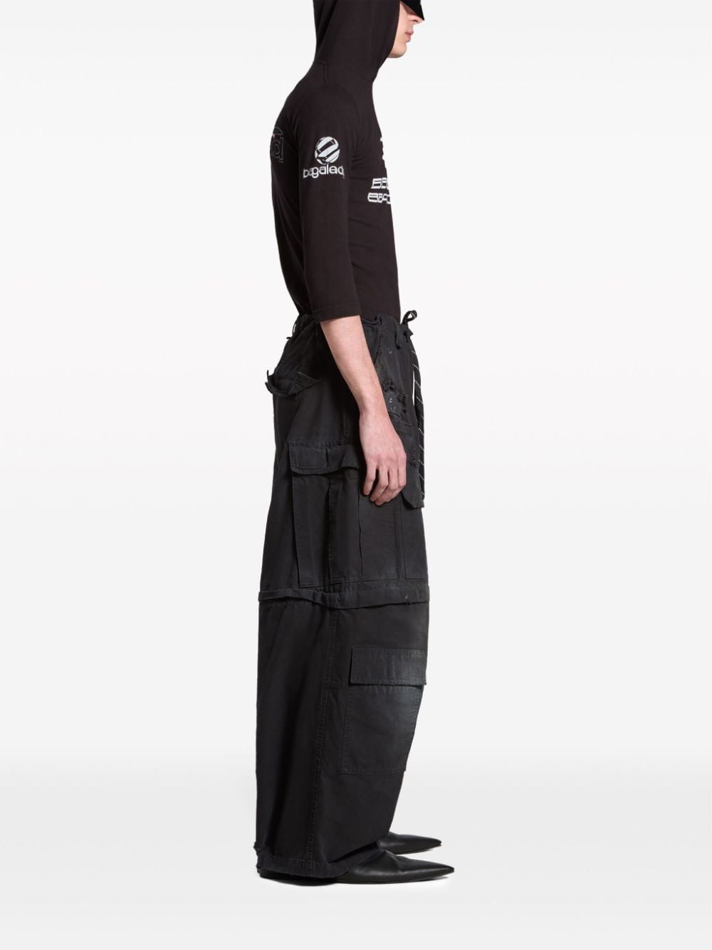 Pantaloni larghi Cargo in cotone delavè<br><br><br>