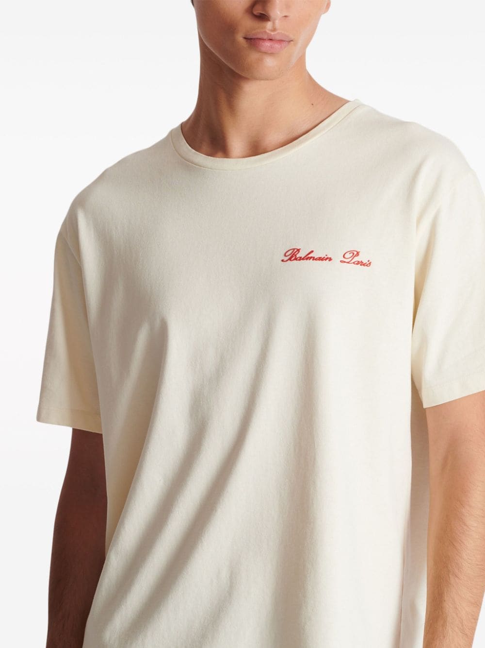 T-shirt in cotone con logo ricamato<br><br><br>
