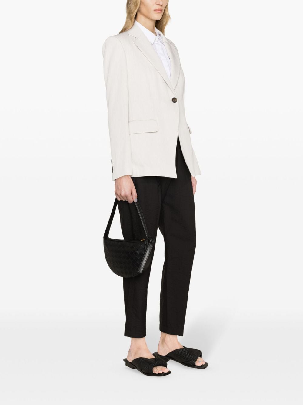 Blazer monopetto in misto cotone<br><br><br>