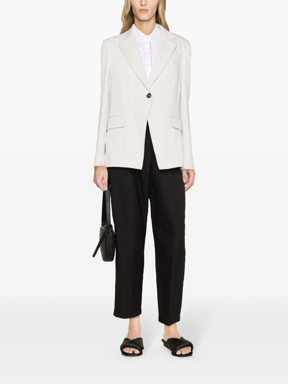 Blazer monopetto in misto cotone<br><br><br>