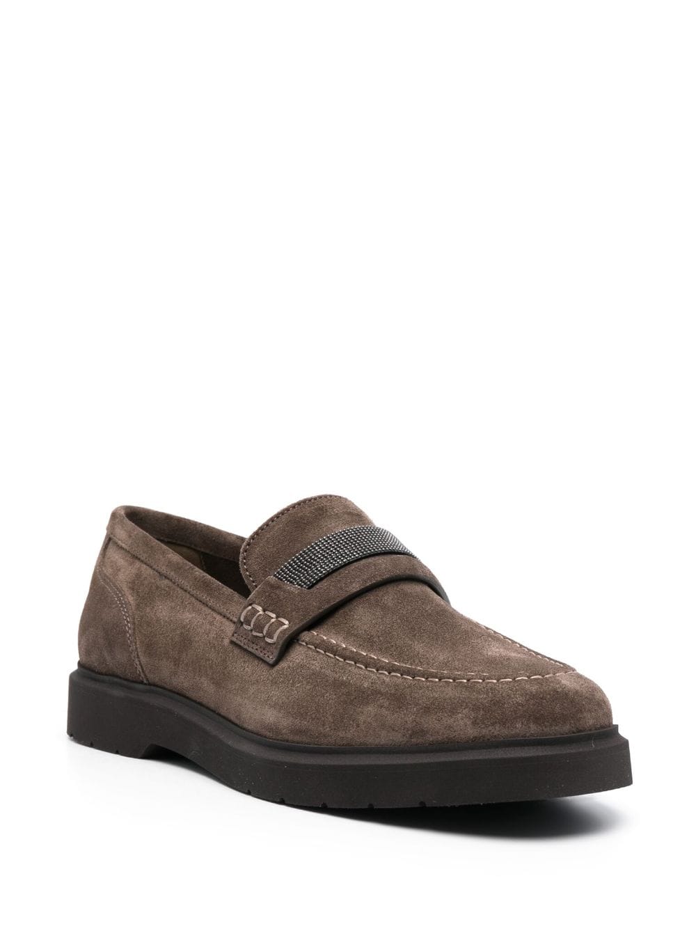 Suede penny loafers