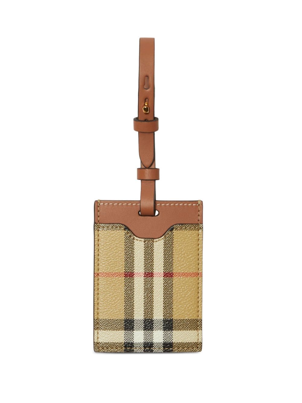 House-check leather luggage tag<BR/><BR/><BR/>