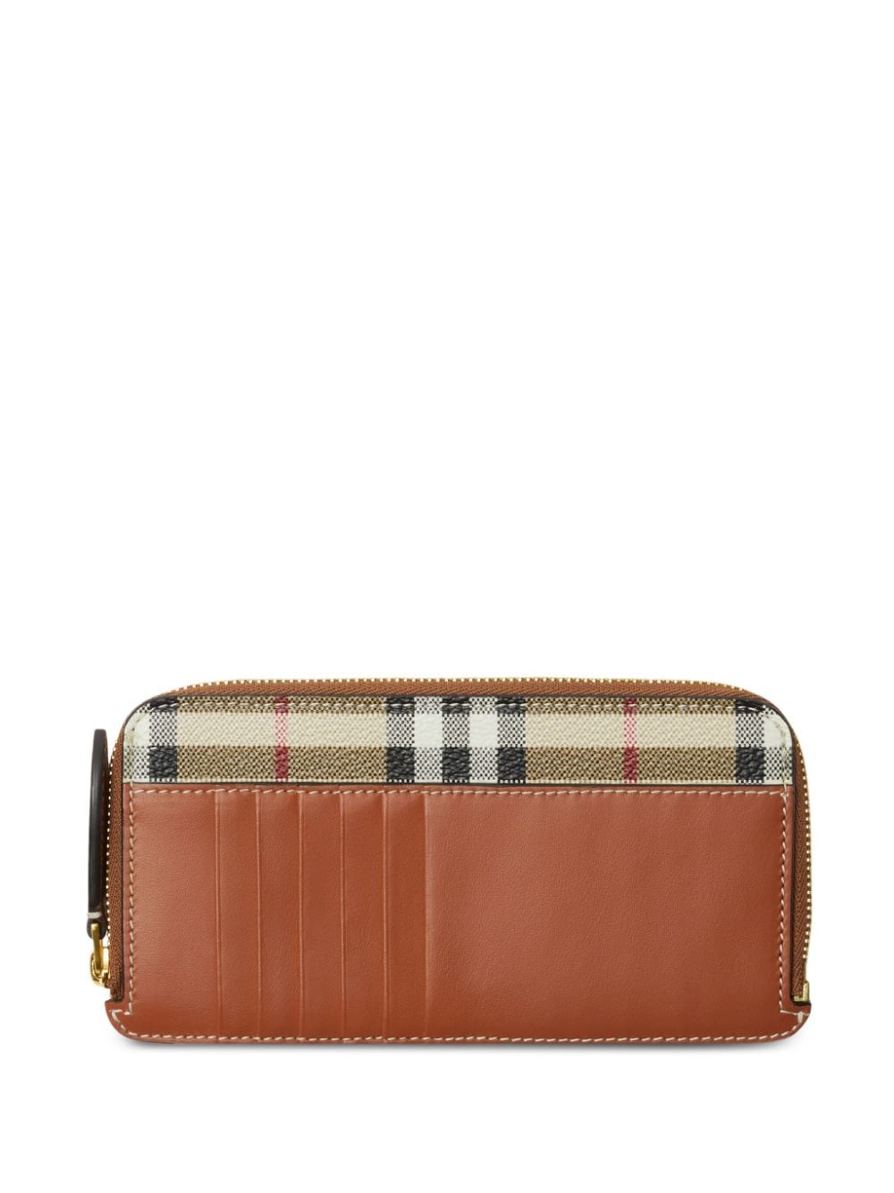 Vintage Check-pattern zipped wallet