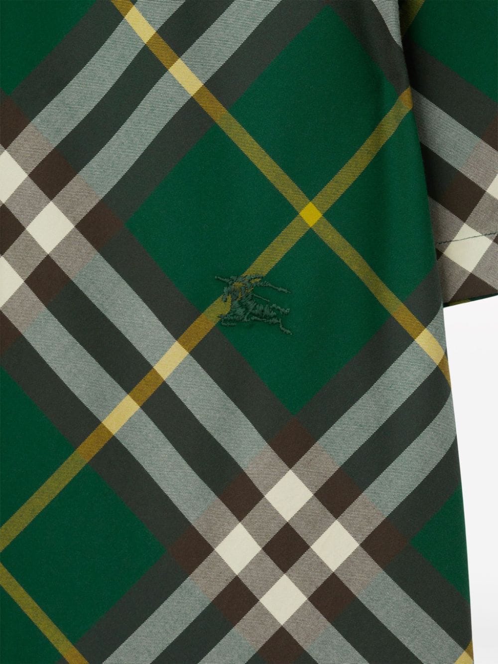 Camicia in cotone fantasia check scozzese verde/multicolore