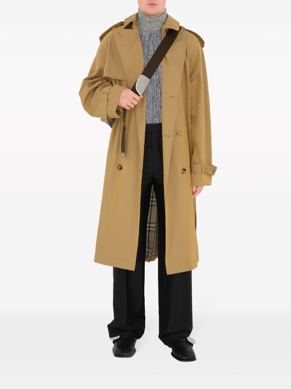 Long garbadine trench coat<BR/><BR/><BR/>