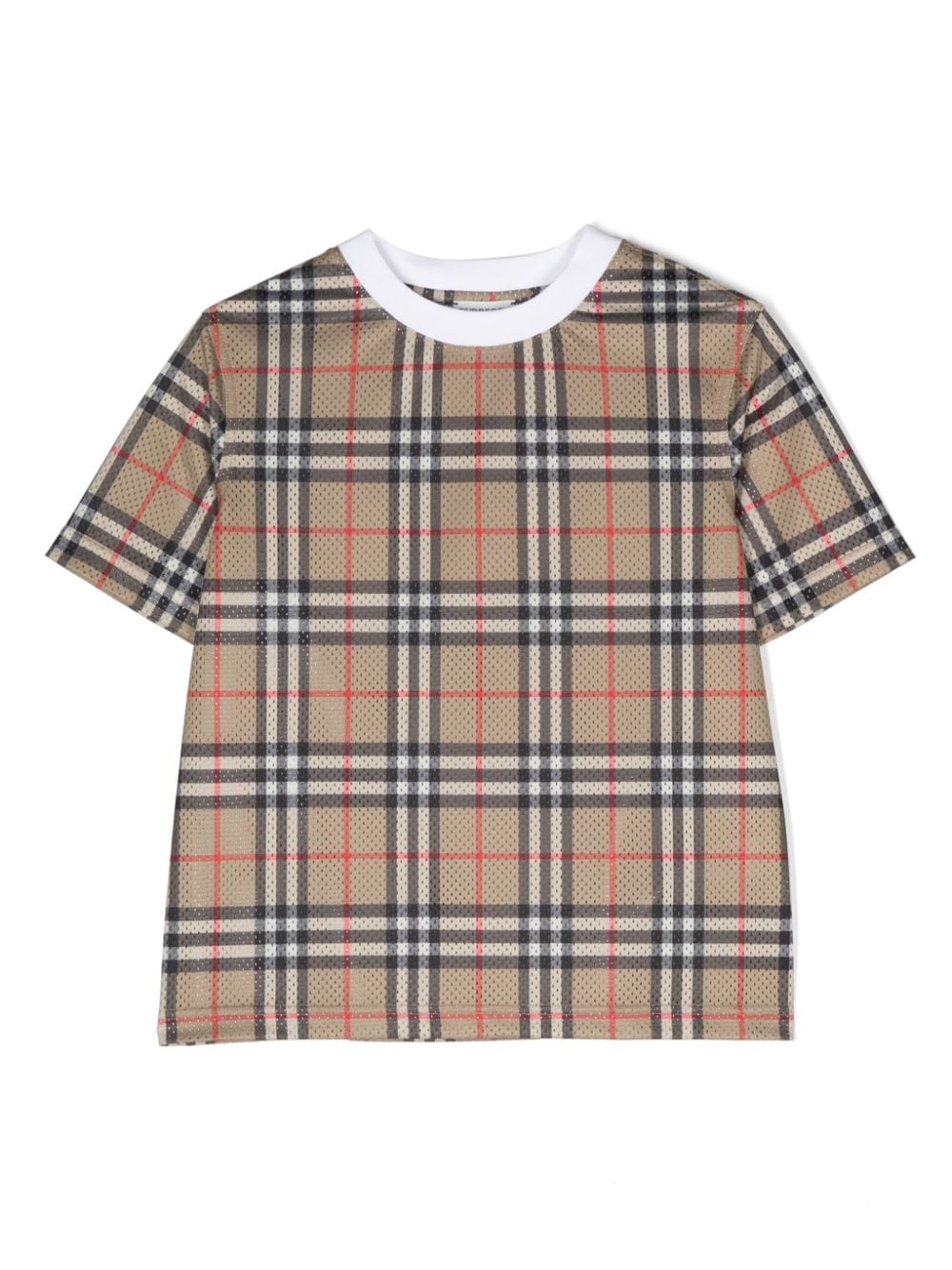 Vintage Check perforated T-shirt<BR/><BR/><BR/>