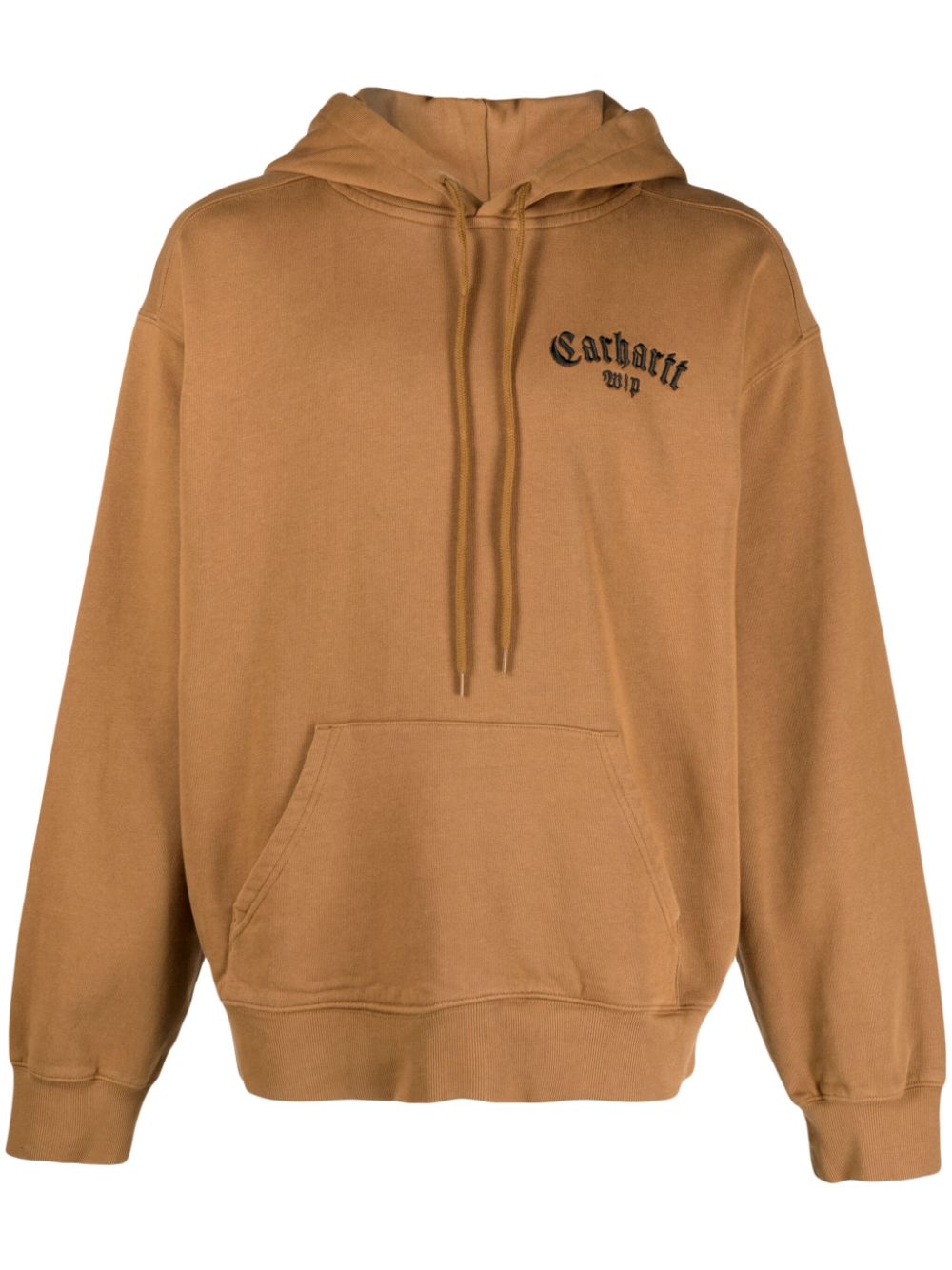 Logo-embroidered cotton hoodie<BR/><BR/><BR/>