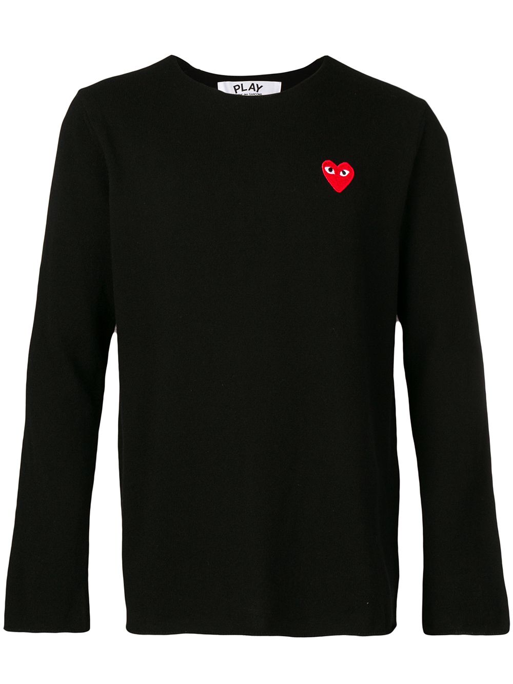 Maglione in lana nera con patch logo