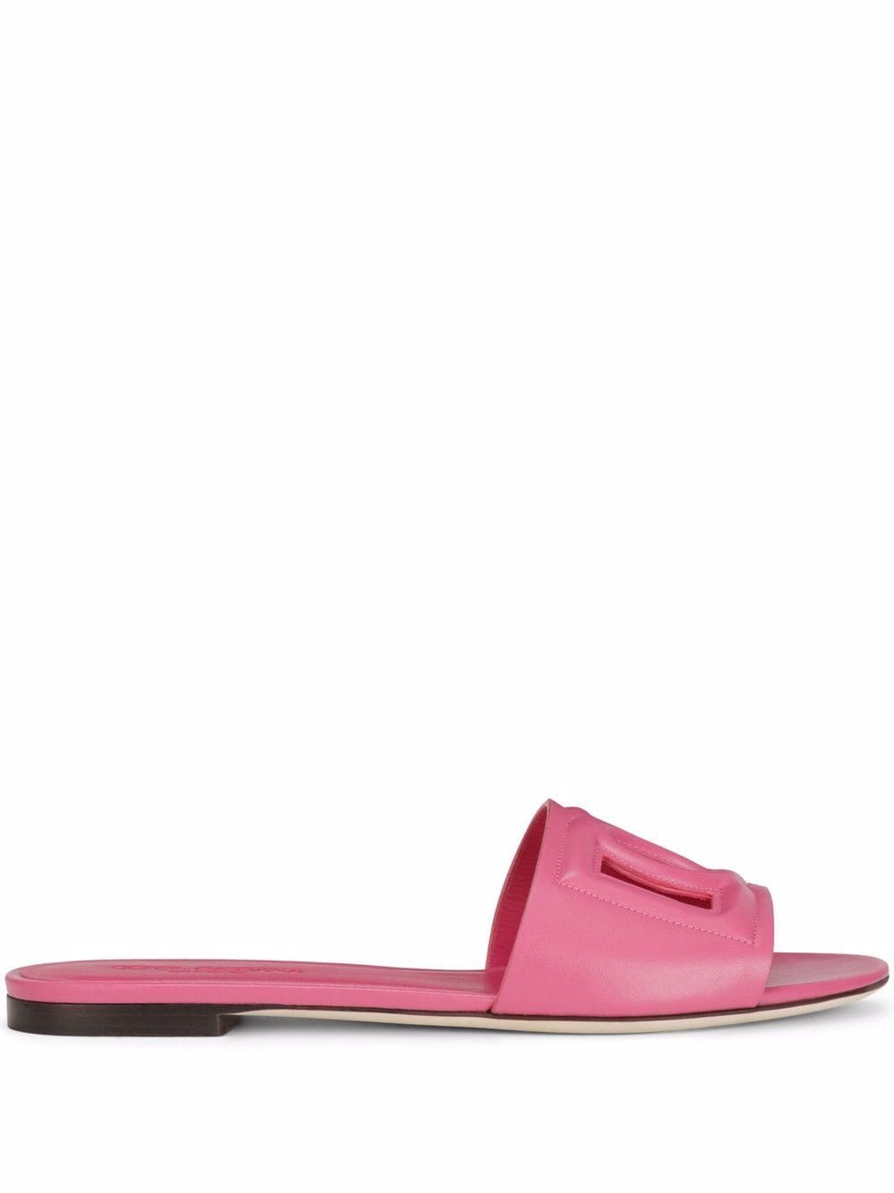 Sandali in pelle rosa con logo DG<br><br><br>