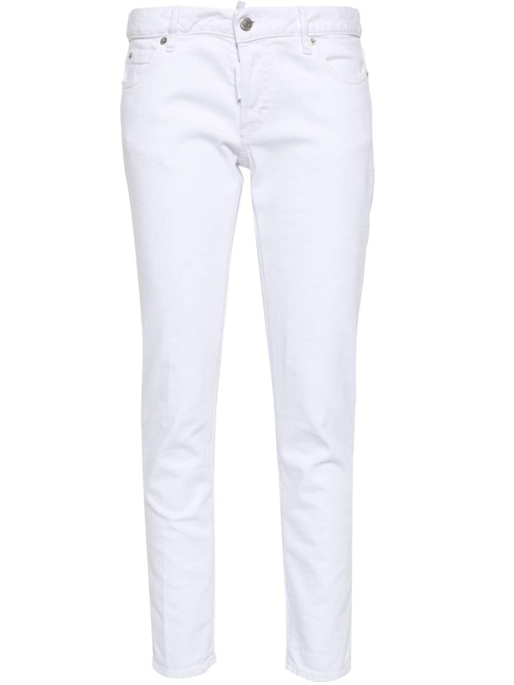 White stretch- cotton jeans