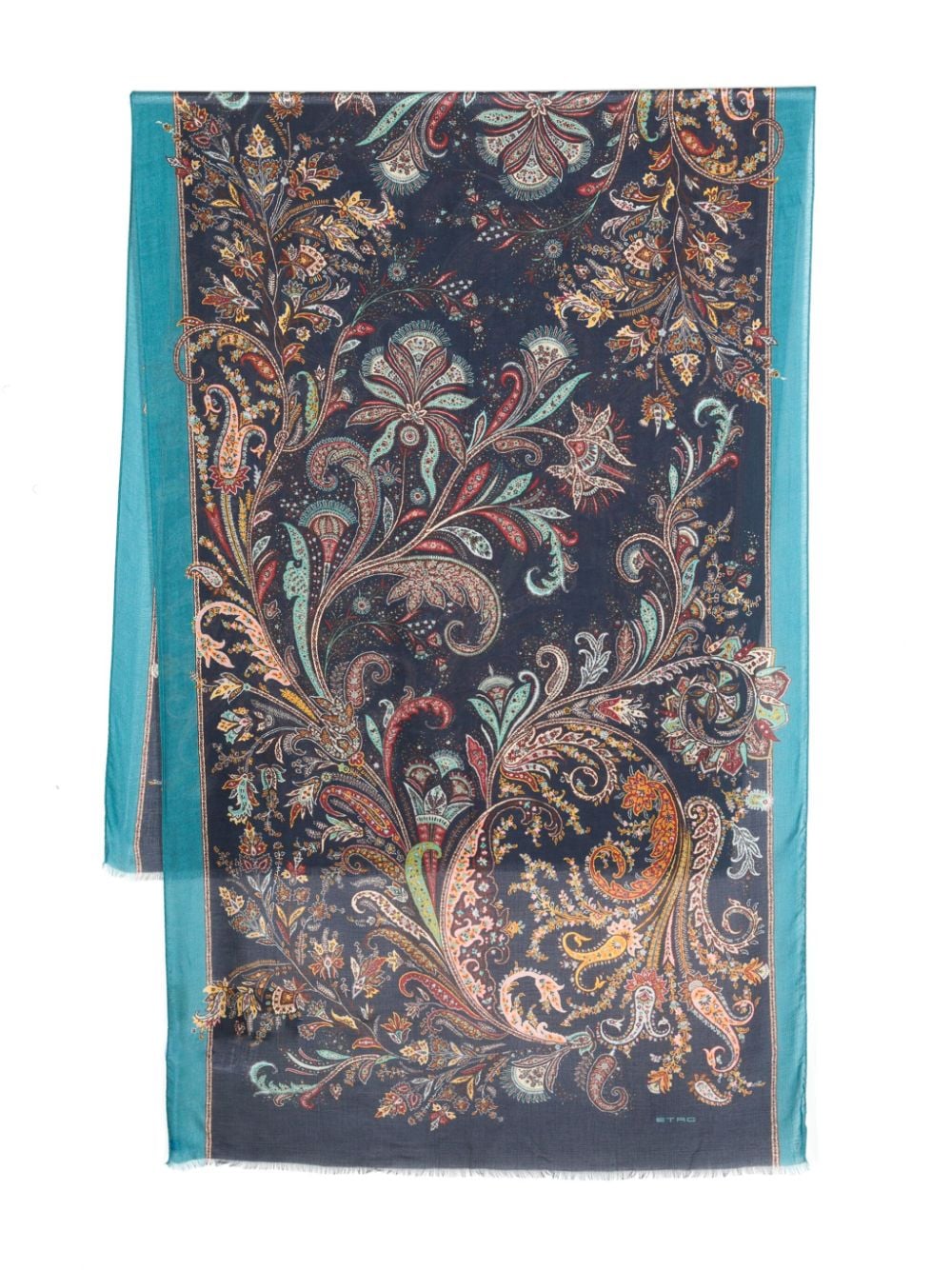 Paisley-print frayed scarf<BR/><BR/><BR/>