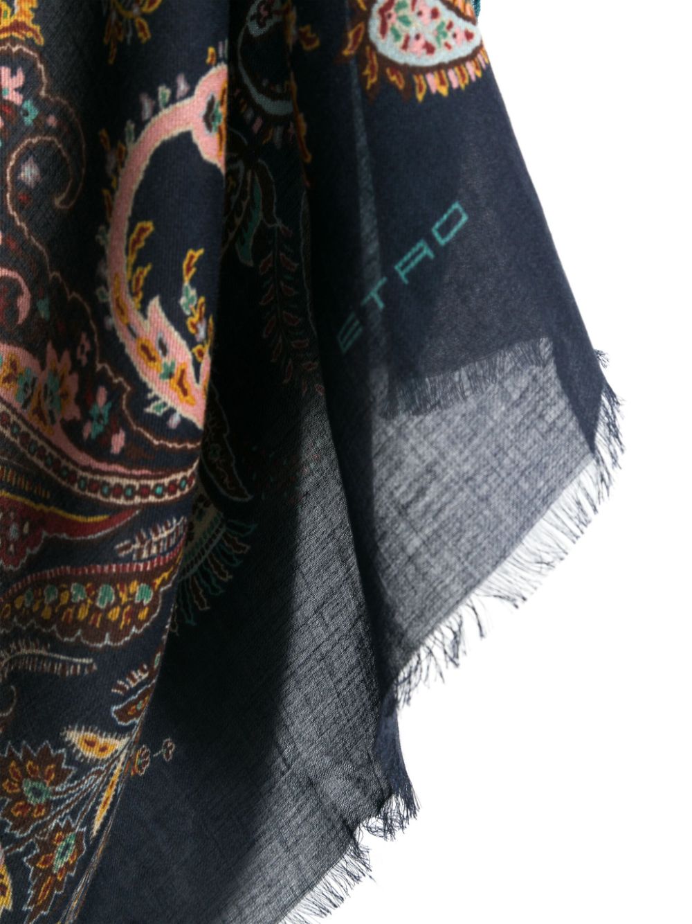 Paisley-print frayed scarf<BR/><BR/><BR/>