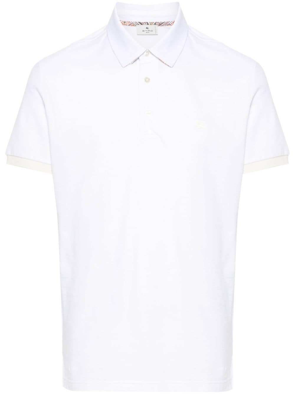 Pegaso-embroidered cotton polo shirt<BR/><BR/><BR/>