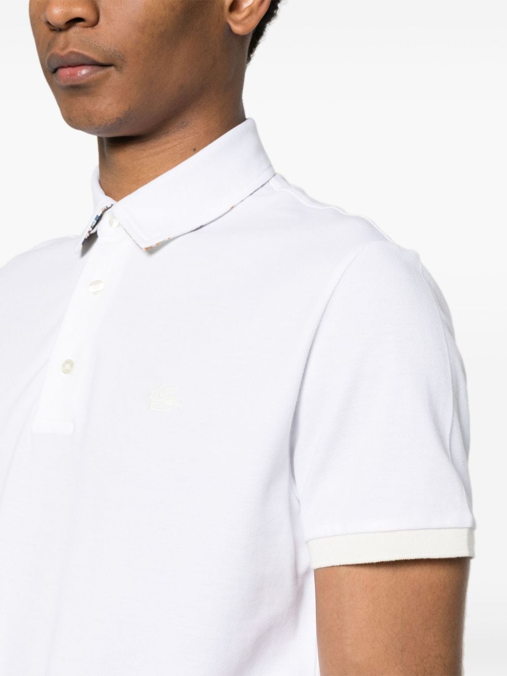 Pegaso-embroidered cotton polo shirt<BR/><BR/><BR/>