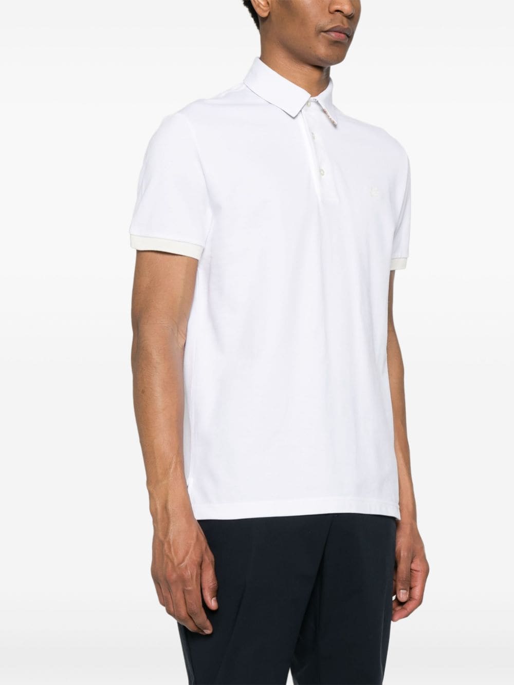 Pegaso-embroidered cotton polo shirt<BR/><BR/><BR/>