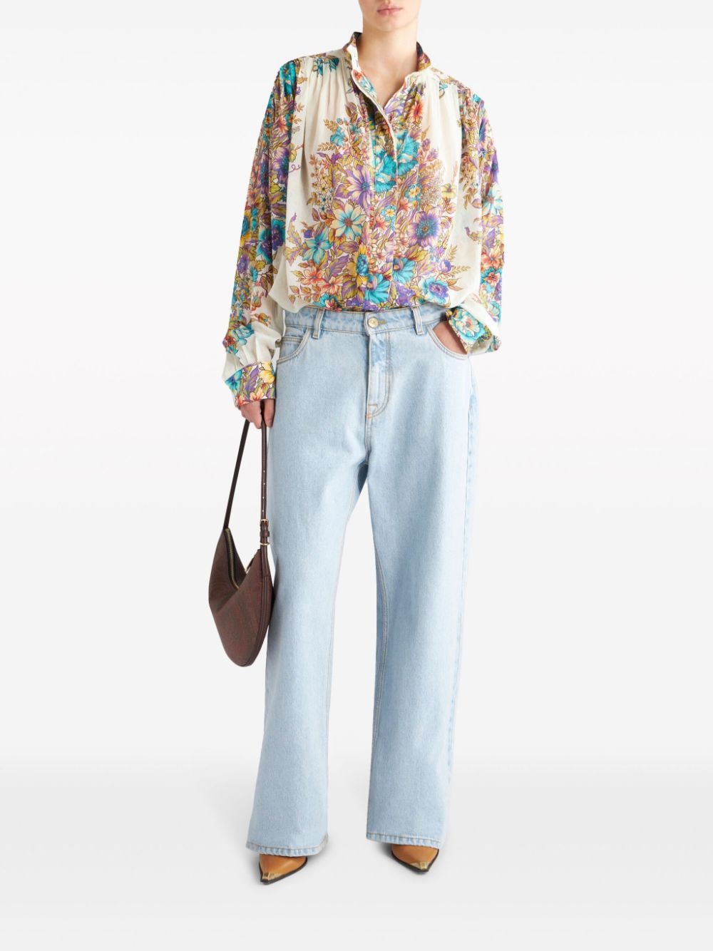 Floral-print cotton blouse<BR/><BR/><BR/>