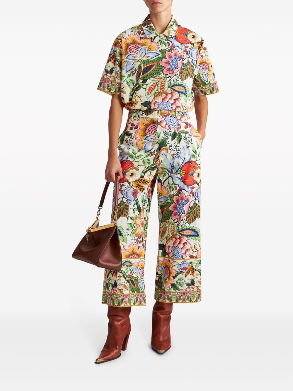 Multicolor floral print shirt