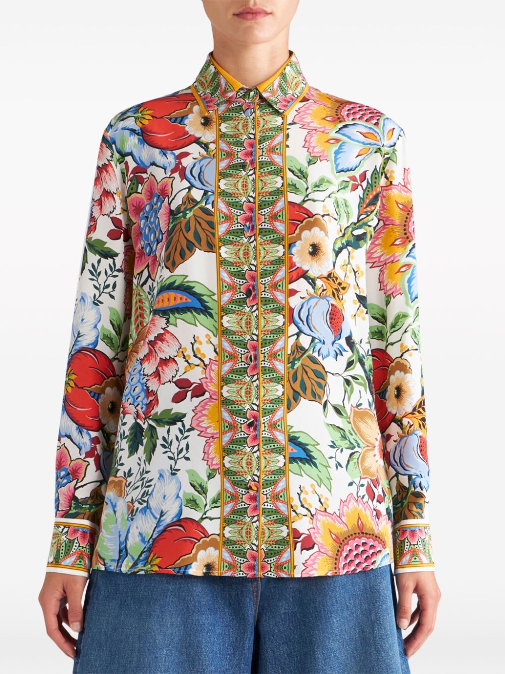 Floral-print silk shirt<BR/><BR/><BR/>