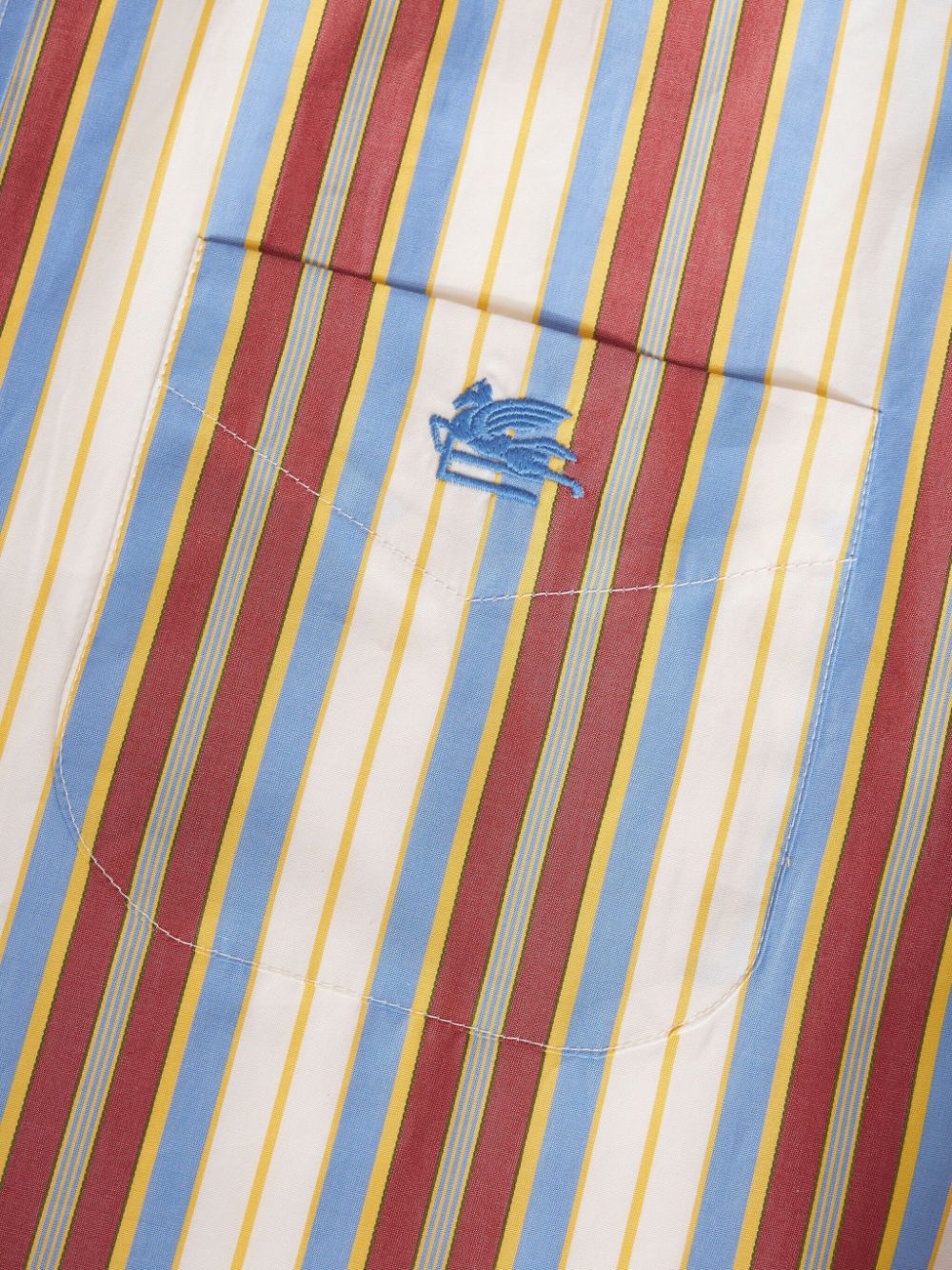 Poplin texture vertical stripe print shirt