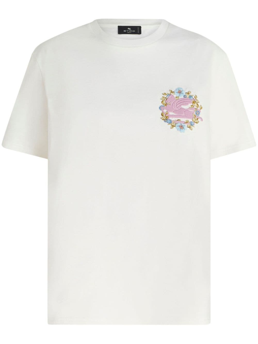Pegaso-embroidered cotton T-shirt<BR/><BR/><BR/>
