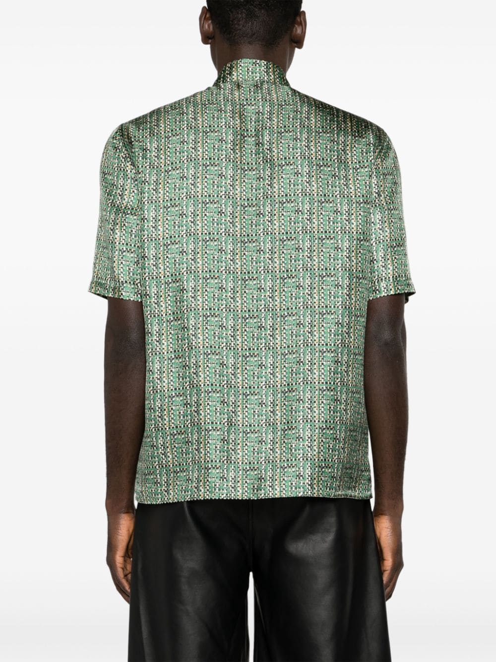 Abstract-print silk shirt<BR/><BR/><BR/>