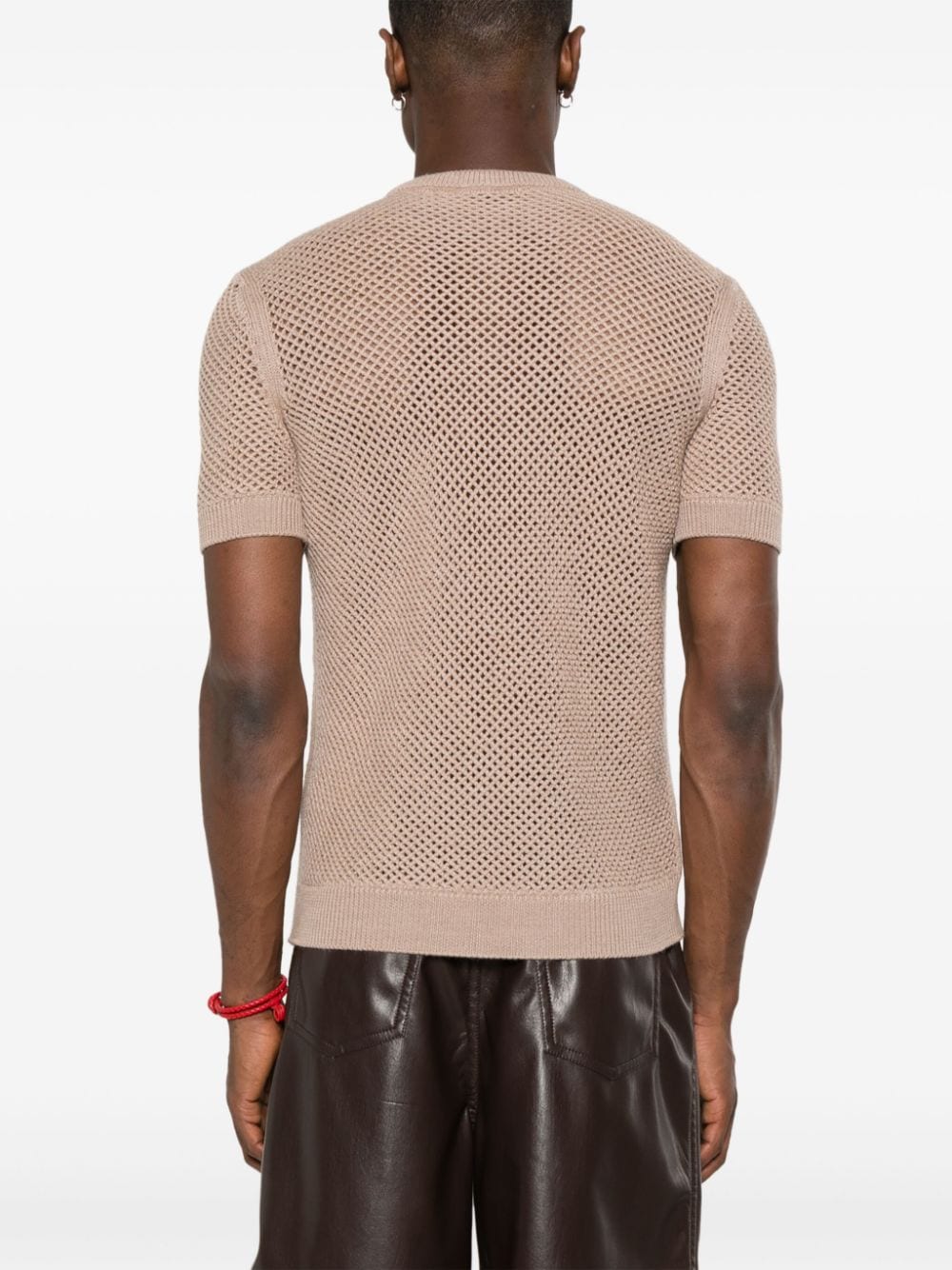 Open-knit wool T-shirt<BR/><BR/><BR/>