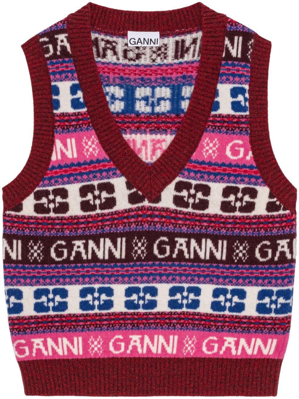 Gilet maglione con intarsio Fair Isle