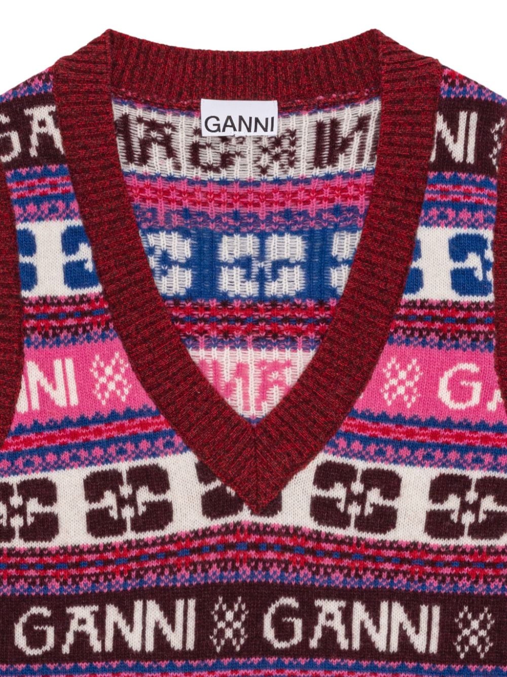 Gilet maglione con intarsio Fair Isle