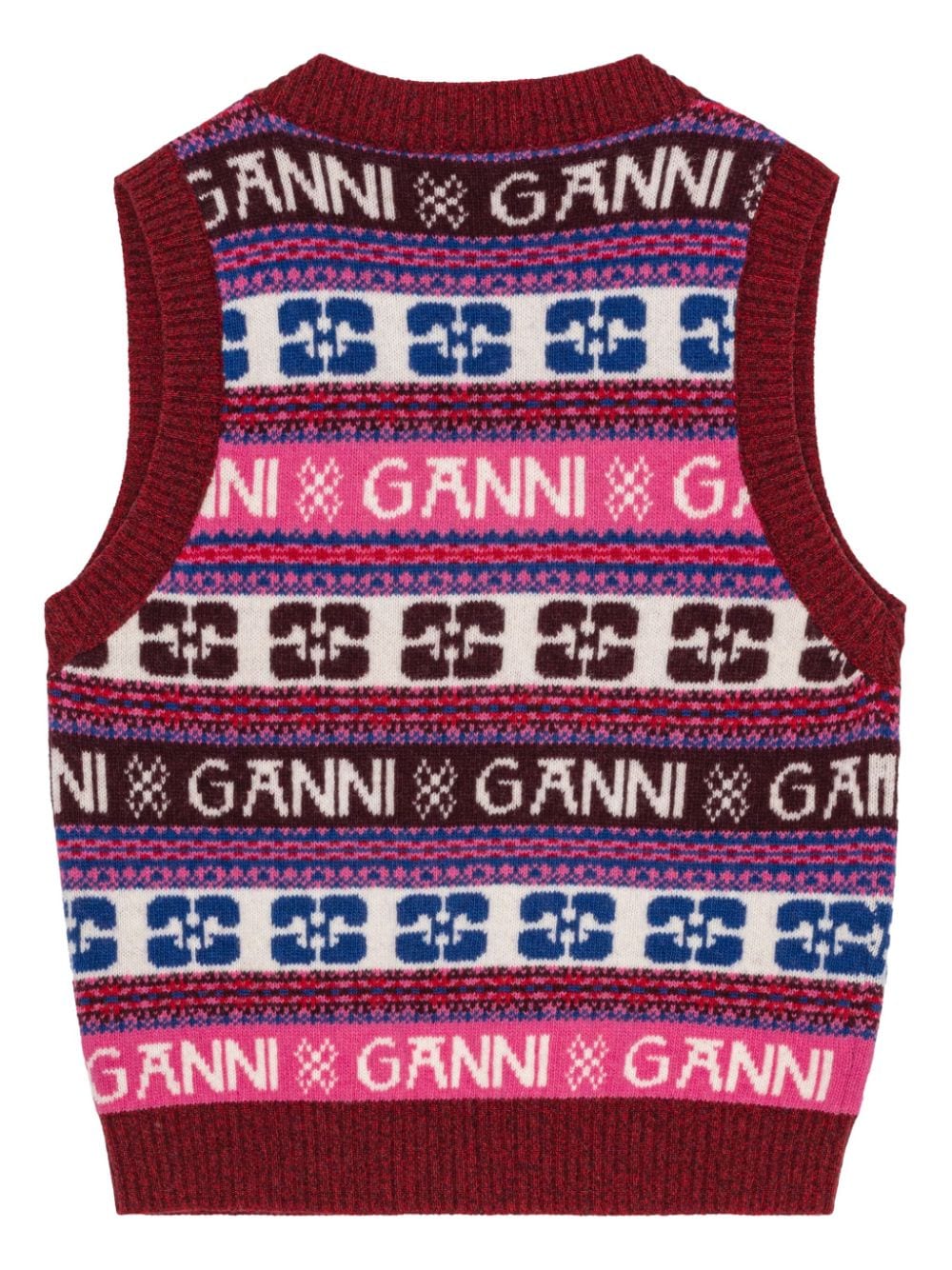 Gilet maglione con intarsio Fair Isle